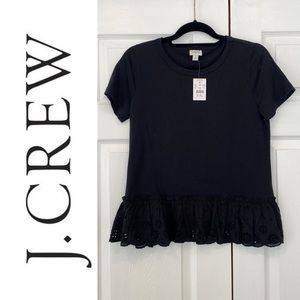 HP 🥳 NWT J. Crew top with eyelet ruffle on bottom